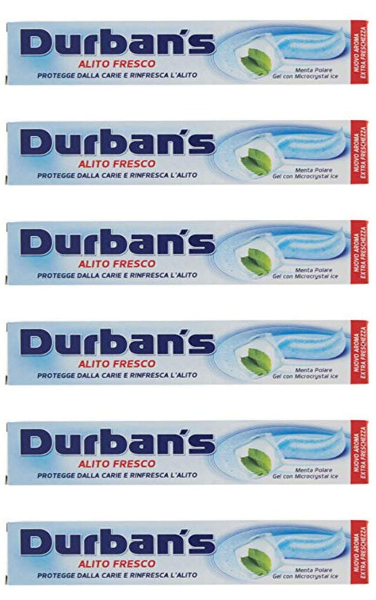 6 x Durban's Alilto Fresco Dentifricio 75ml
