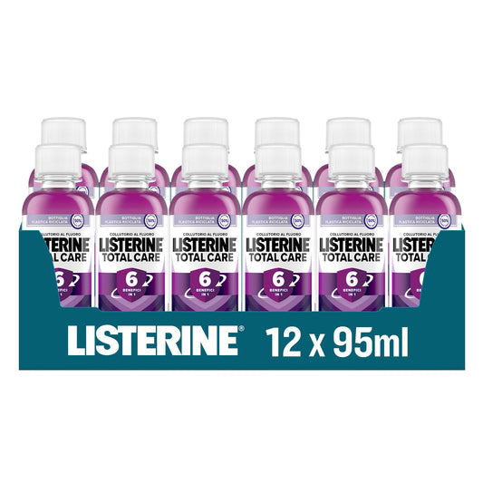 Listerine Colluttorio, Total Care, Menta Pura, 12 x 95ml