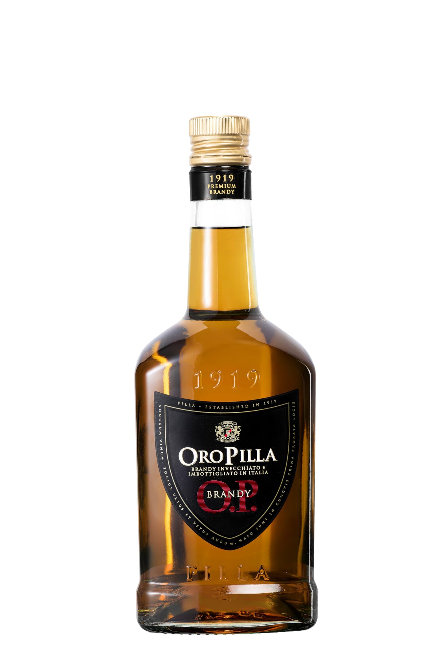 Oro Pilla 70cl- Brandy di carattere, invecchiato e imbottigliato in Italia. Gusto deciso. 38% vol.