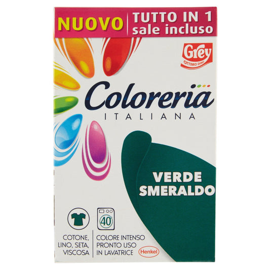 Grey Colorante per Tessuti Coloreria Italiana, Verde Smeraldo - 1 Pacco