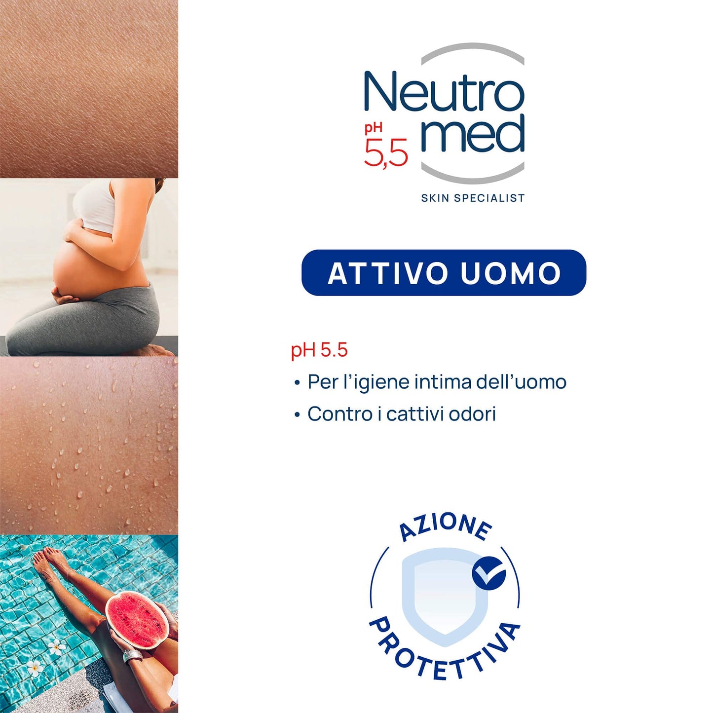 Neutromed Detergente Intimo Attivo per Uomo, con Complesso Micellare, Azione Protettiva, pH 5.5, 12 Pezzi x 200 ml