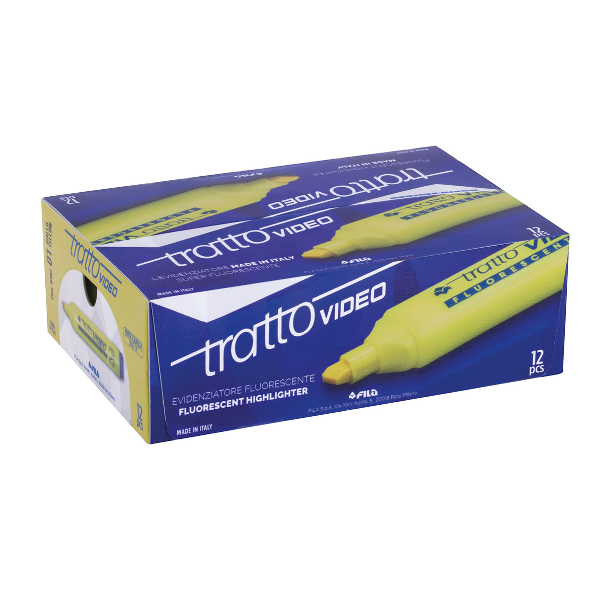 Tratto Video 830201 - Evidenziatore Video, colore: Giallo, confezione da 12