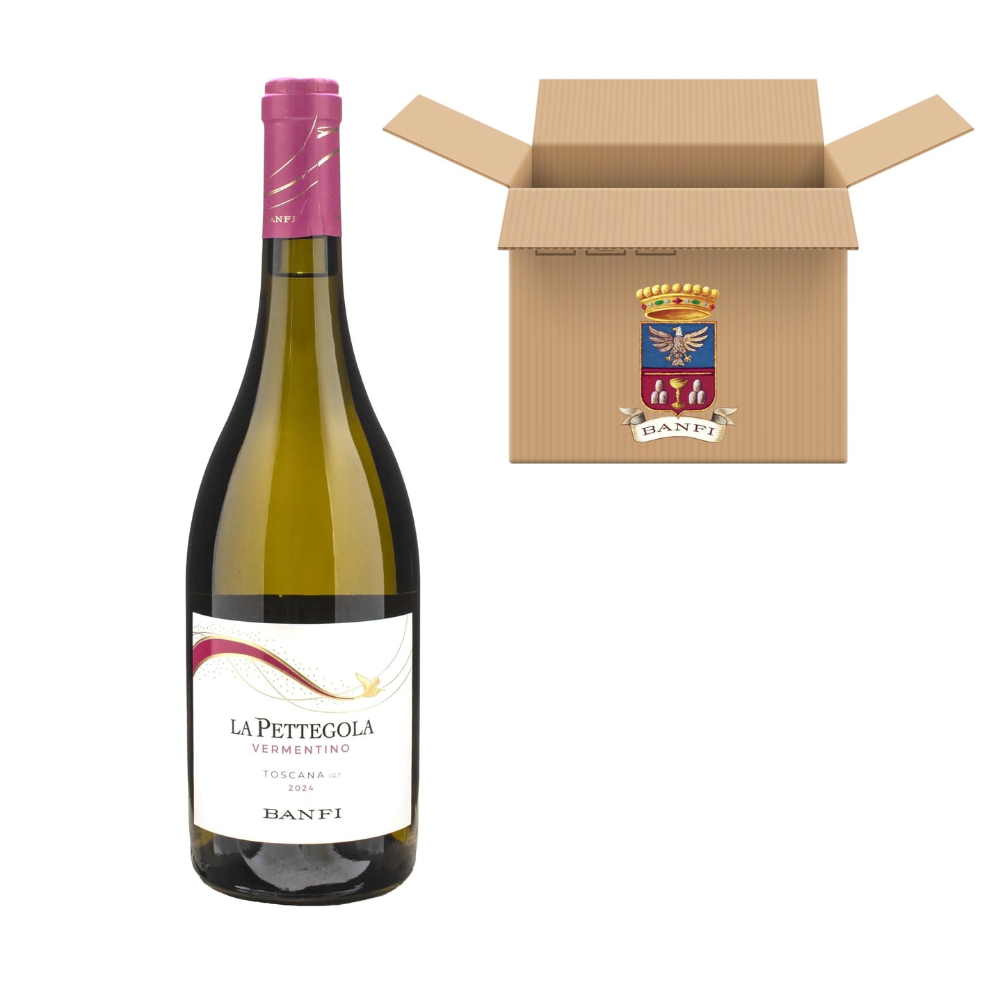 Banfi | Vino Bianco La Pettegola | Vermentino Annata 2024 | Confezione da 6 Bottiglie da 750ml