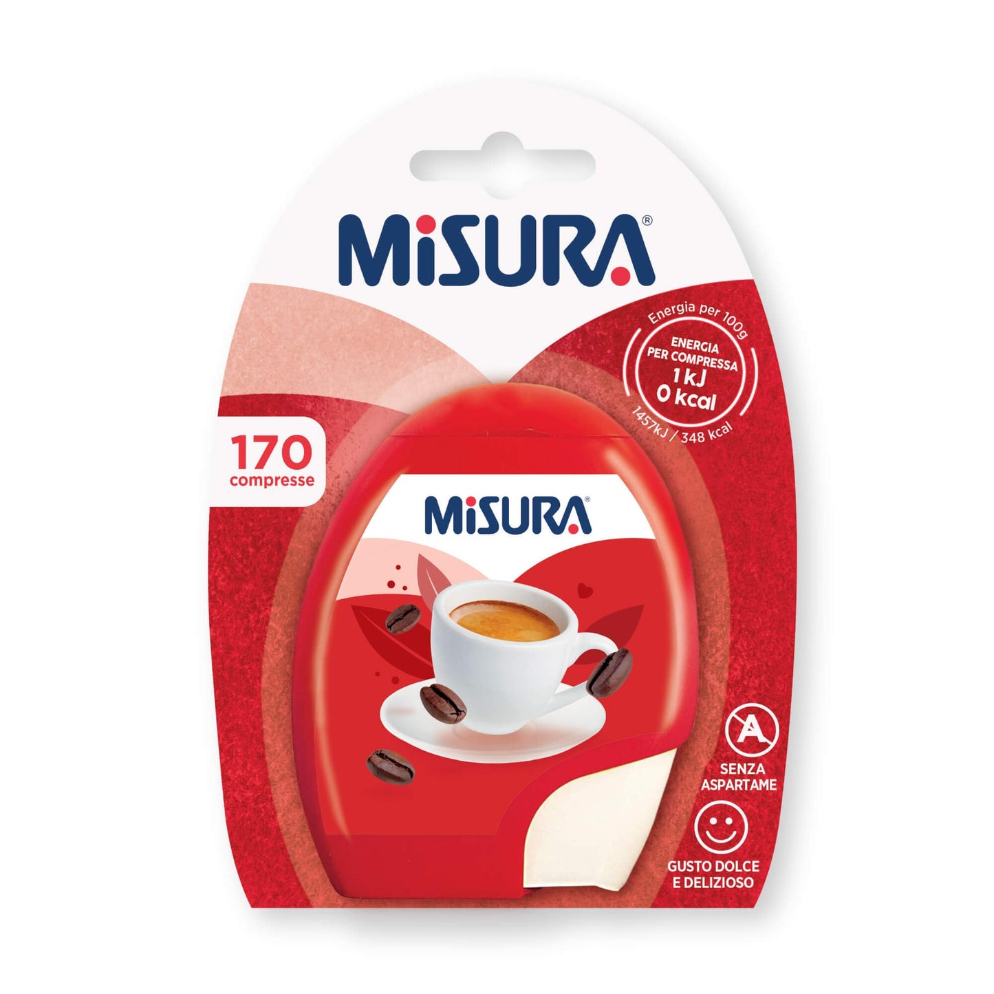 Misura Dolcificante in Compresse, Zero Calorie, Senza Aspartame, 1 Compressa Equivale ad un Cucchiaino di Zucchero, Confezione Apri e Chiudi Portatile, 170 Compresse