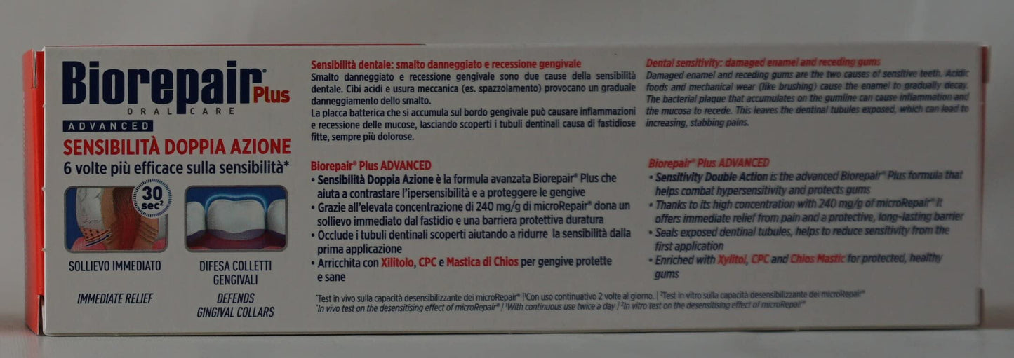 Biorepair Plus Advanced Sensibilità Doppia Azione Dentifricio 75ml