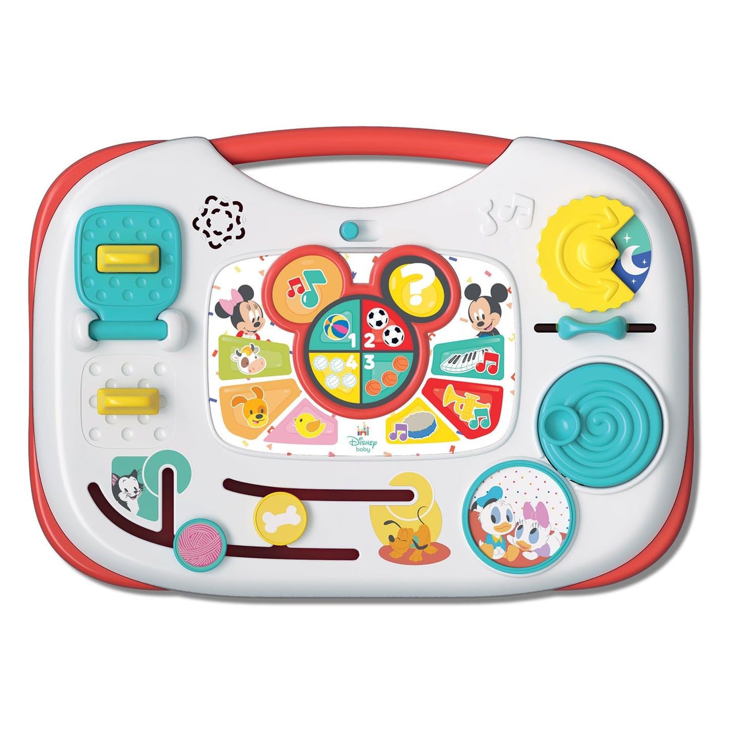 Clementoni Disney Baby - Mickey And Friends Interactive Pad, Gioco Prima Infanzia Interattivo 12+ Mesi, con attività Elettroniche e Meccaniche per Scoprire Numeri, Animali e Musica, 17890