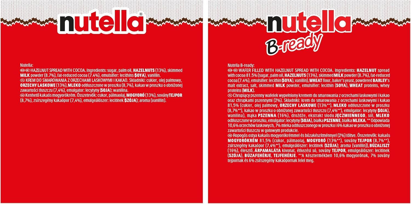 Nutella - Calendario Avvento 2025, 24 Deliziose Sorprese Nutella con Snack e Gadget, Idea Regalo Natale, Confezione da 528 Grammi