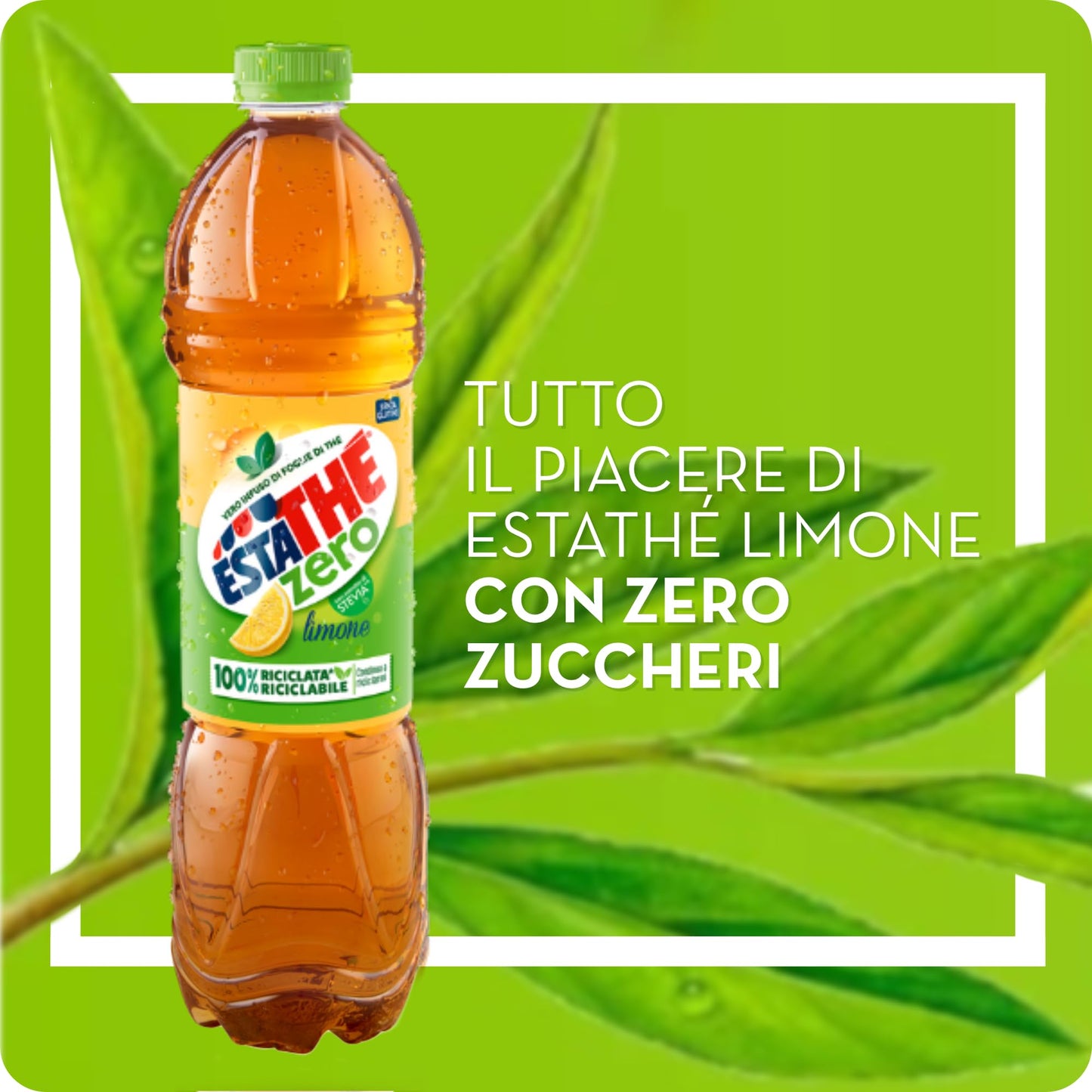 Estathé Zero Limone - The Freddo, Senza Zucchero, con Vero Infuso di Foglie di The e Succo di Limone, Bevanda Analcolica Senza Glutine, Confezione da 6 x 1.5 litri