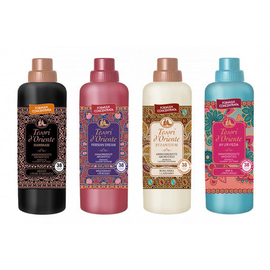 TESORI D'ORIENTE SET AMMORBIDENTE: Hammam - Persian Dream - Byzantium - Ayurveda 760 ml