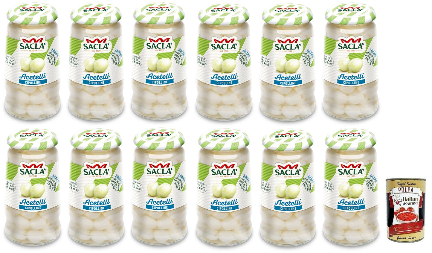 Saclà - Acetelli, Cipolline all'Aceto di Vino - 300 g - [confezione da 12]
