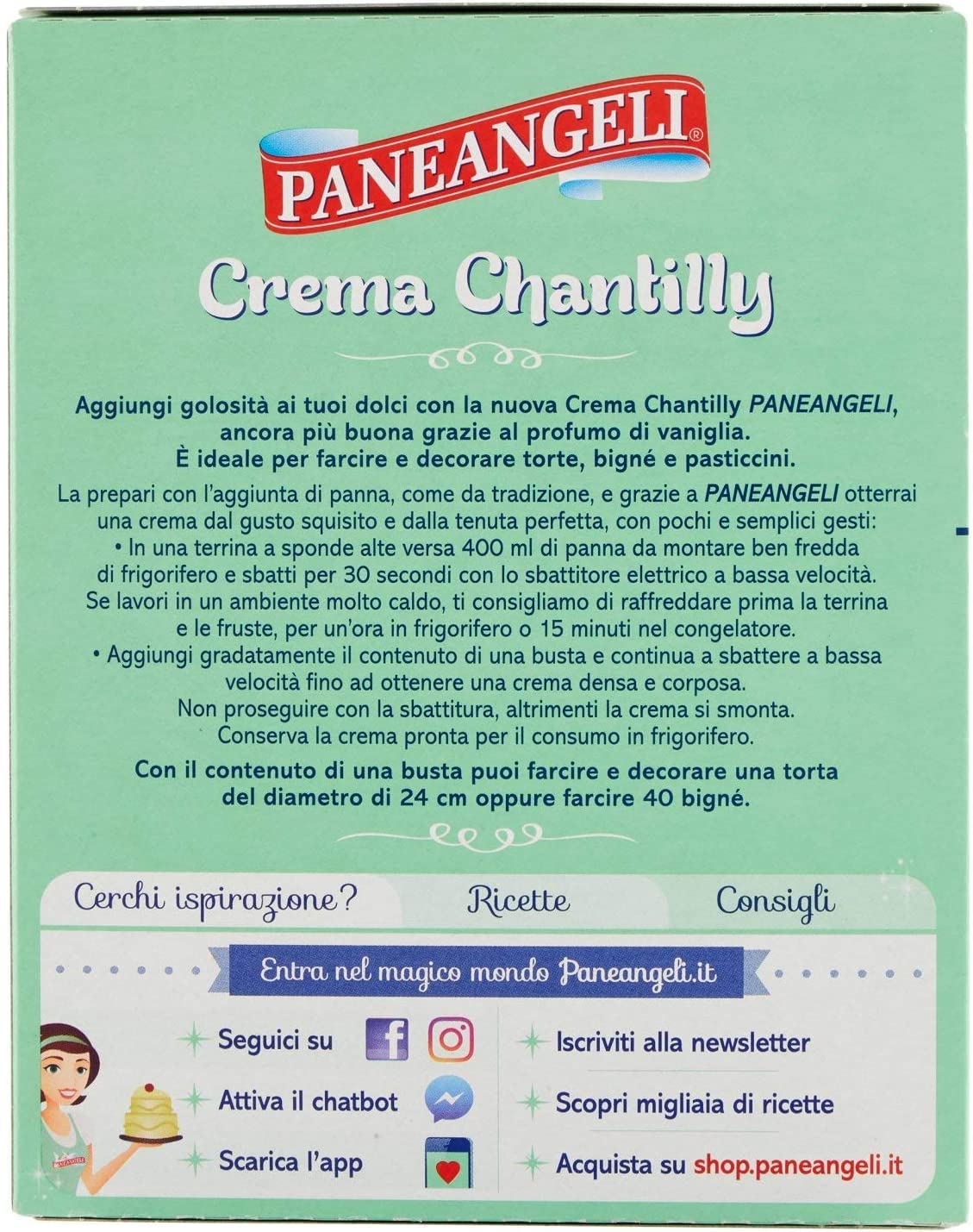 Paneangeli Cream Chantilly Cream Mix Cake 2x 40g