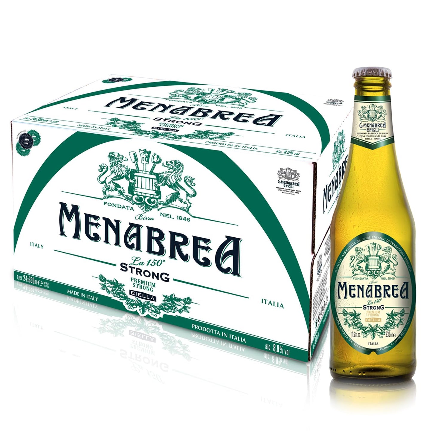 MENABREA - La 150 - Birra Strong - Cartone Da 24 Bottiglie - 330 ml