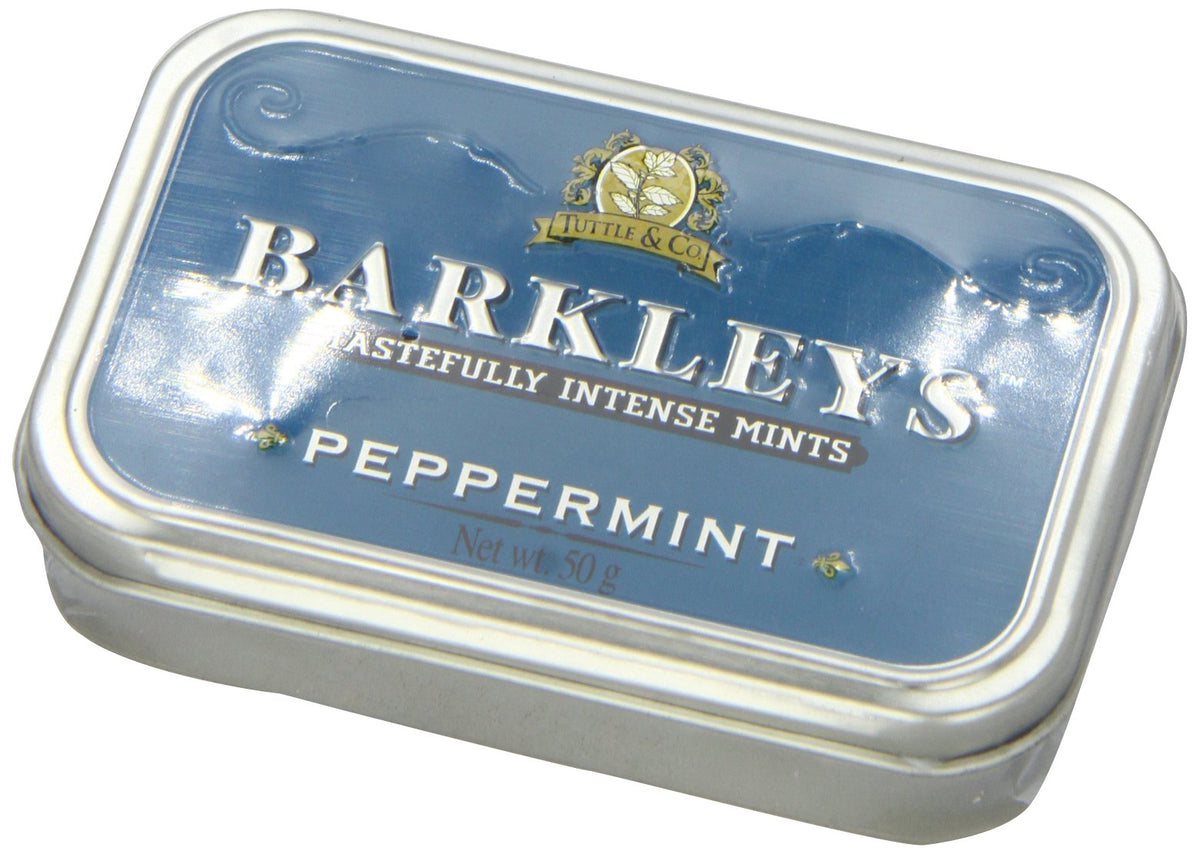 Barkleys Blu Caramelle Menta Piperita. Confezione da 6 Lattine. Senza derivati del latte, Glutine, Uova, Soia e sostanze animali. Adatto a Vegetariani e Vegani. Da collezionare