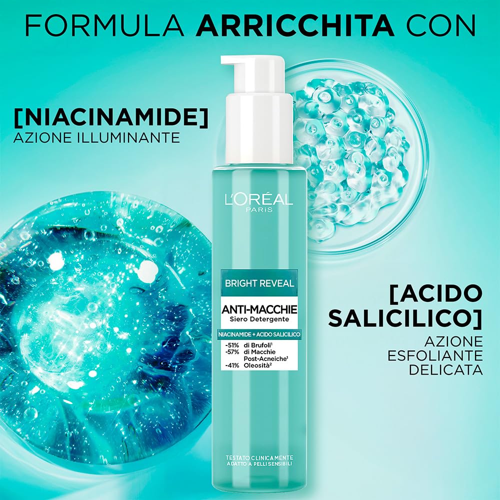 L'Oréal Paris Siero Detergente Anti-Macchie Bright Reveal