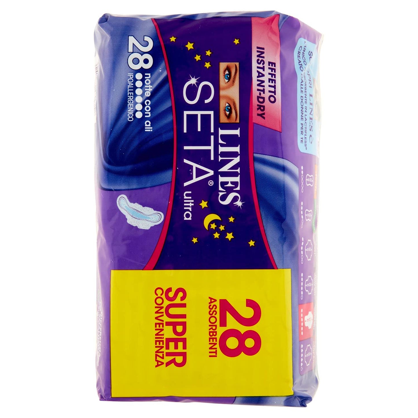 Lines Assorbenti Seta Ultra Notte, 28 Pezzi