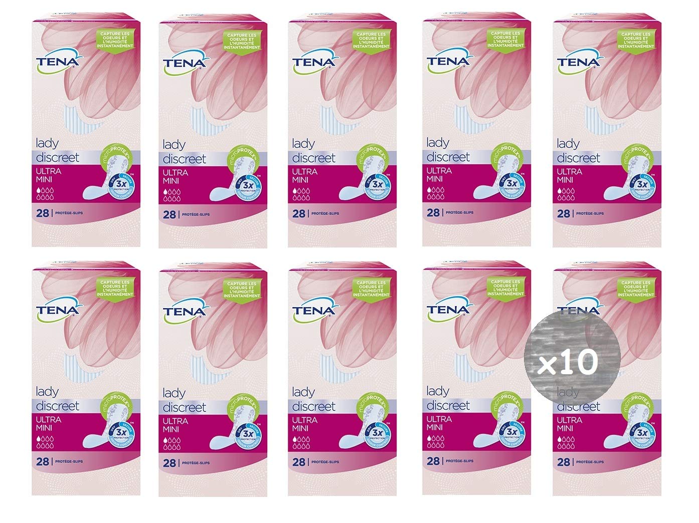 10 Confezioni TENA LADY Ultra Mini Assorbenti anatomici per piccole perdite