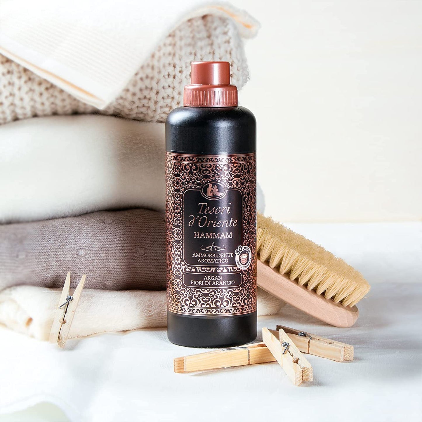 Tesori d'oriente, Hammam, ammorbidente aromatico all'olio di argan e ai fiori di arancio, 750 ml, confezione da 3 pezzi