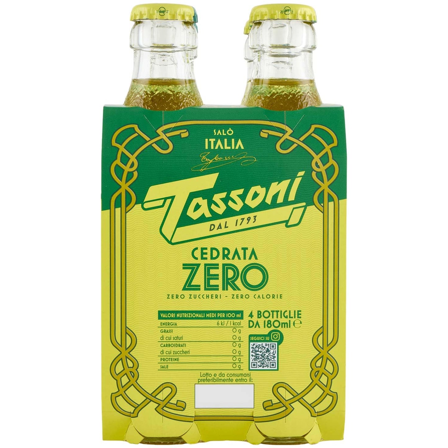 Tassoni Cedrata Zero, 4 x 720ml