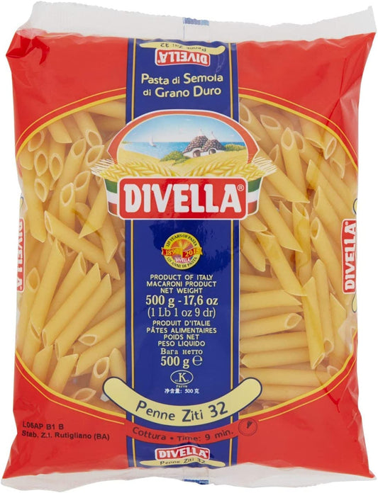 DIVELLA PASTA DI SEMOLA DI GRANO DURO PENNE ZITI 32 GR 500 X 24