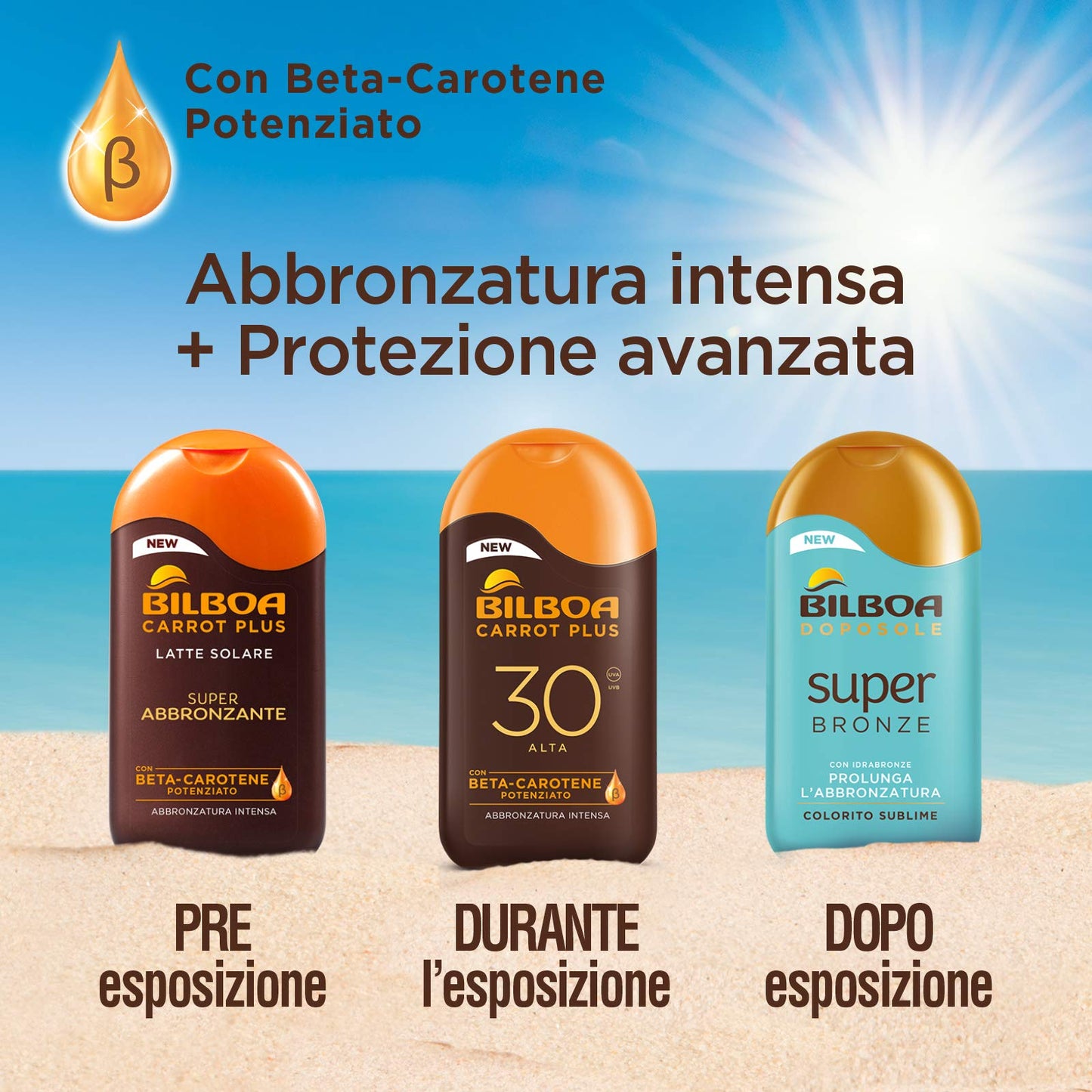 Bilboa Carrot Plus, Solare Trigger SPF 15, Abbronzante Corpo, Formula con Betacarotene per una Abbronzatura Intensa e Duratura, Resistente all'Acqua, Dermatologicamente Testato, 200 ml