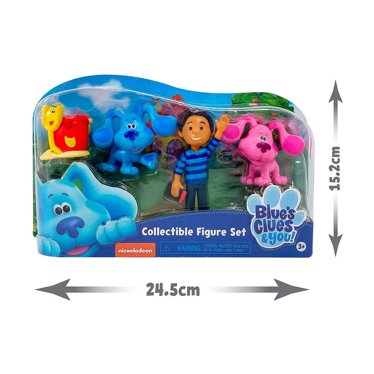 Giochi Preziosi Blue's Clues & You - Set 4 Personaggi, Confezione Regalo con 4 Mini Personaggi della Serie TV, Josh, Blu, Magenta e Paletta e Secchiello per Bambini dai 3 Anni, BLU04000