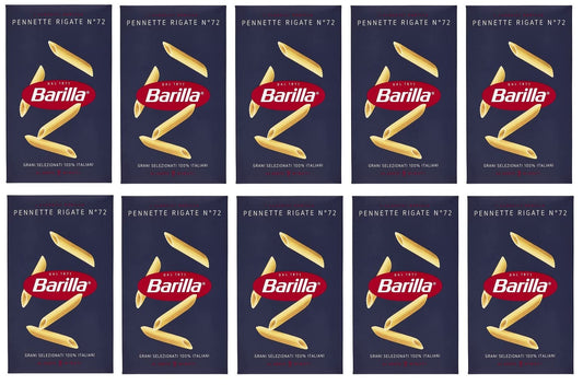 10x Barilla Pennette Rigate Italian Pasta No. 72. 500 g