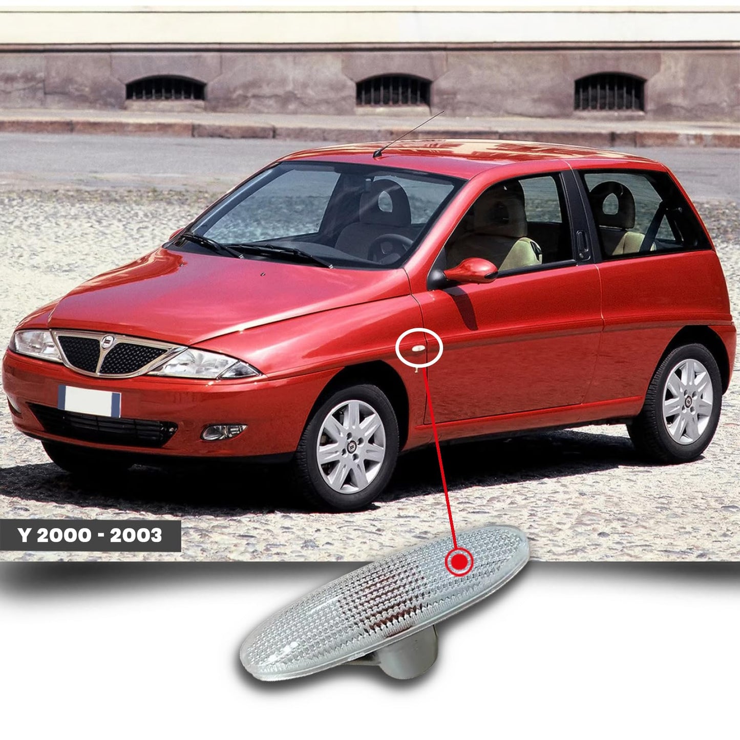 CG94 - Gruppo Ottico Laterale L. Y 2001 Bianco DX=SX