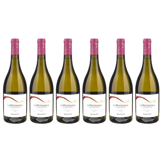 Banfi | Vino Bianco La Pettegola | Vermentino Annata 2024 | Confezione da 6 Bottiglie da 750ml