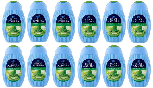 12x Felce Azzurra Menta e Lime Rinfrescante Gel da Doccia - Doccia Gel Bagnoschiuma 250ml