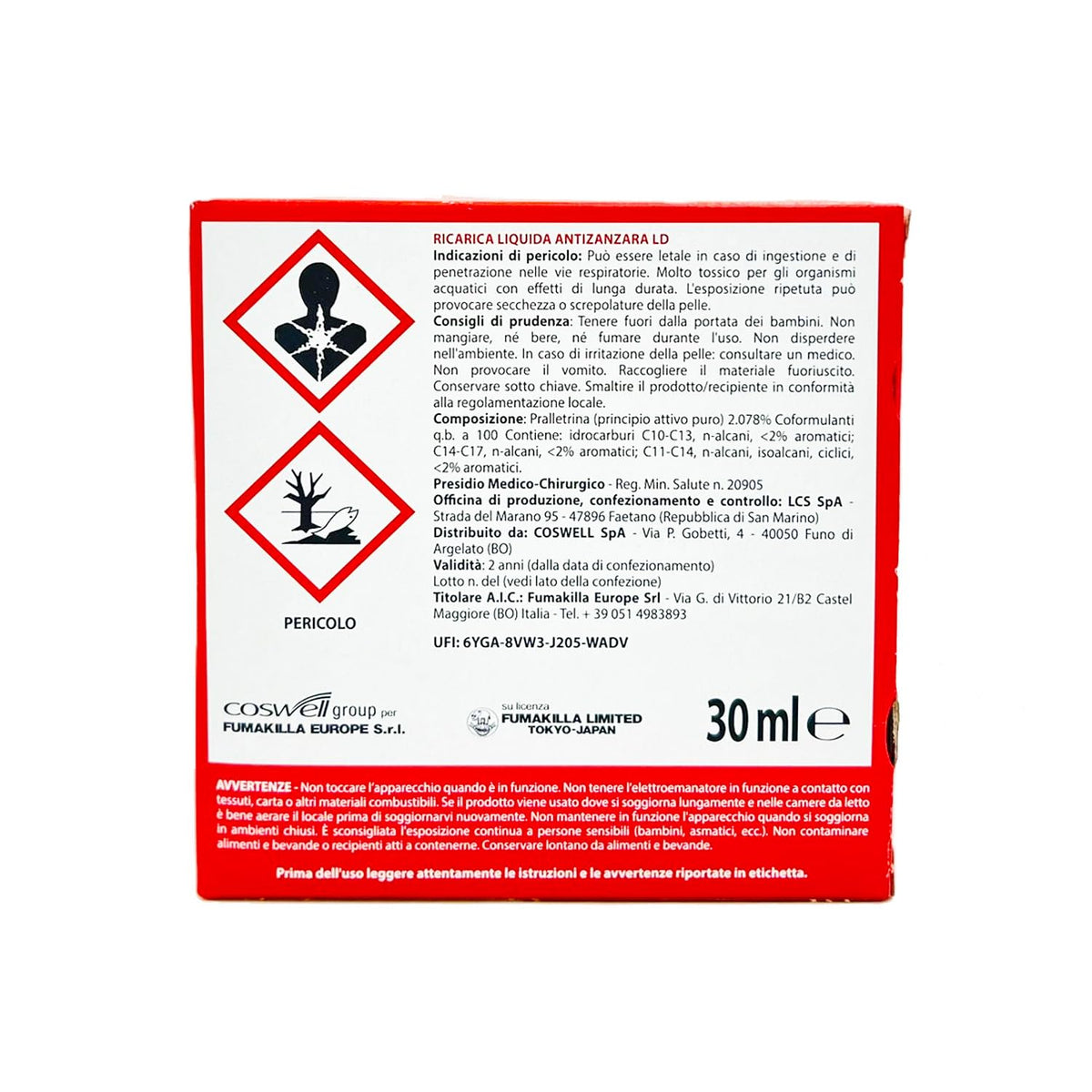 Vape Zanzare Diffusore Elettrico Classic Con Ricarica Liquida 60 Notti 30Ml (2 Unità)