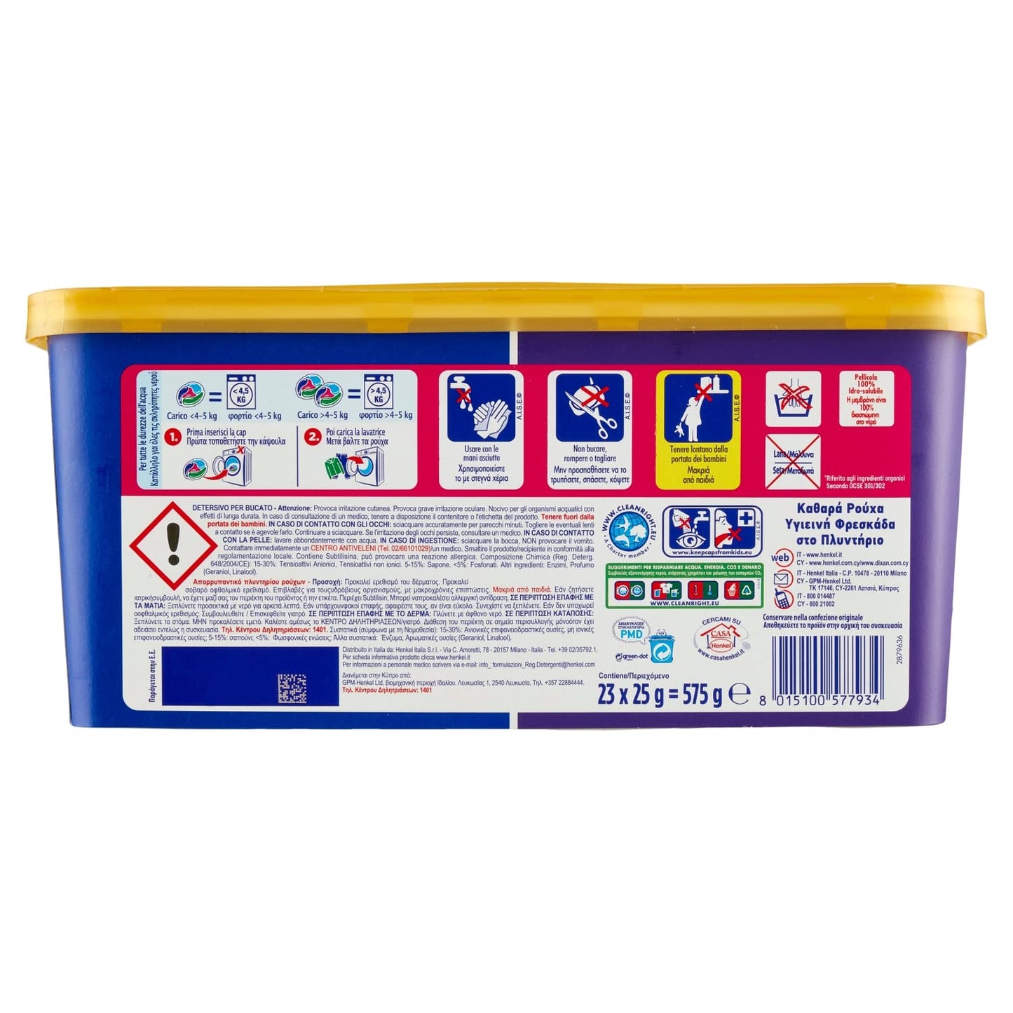 Dixan Capsule e Pasticche Detergenti per il Bucato, 575g