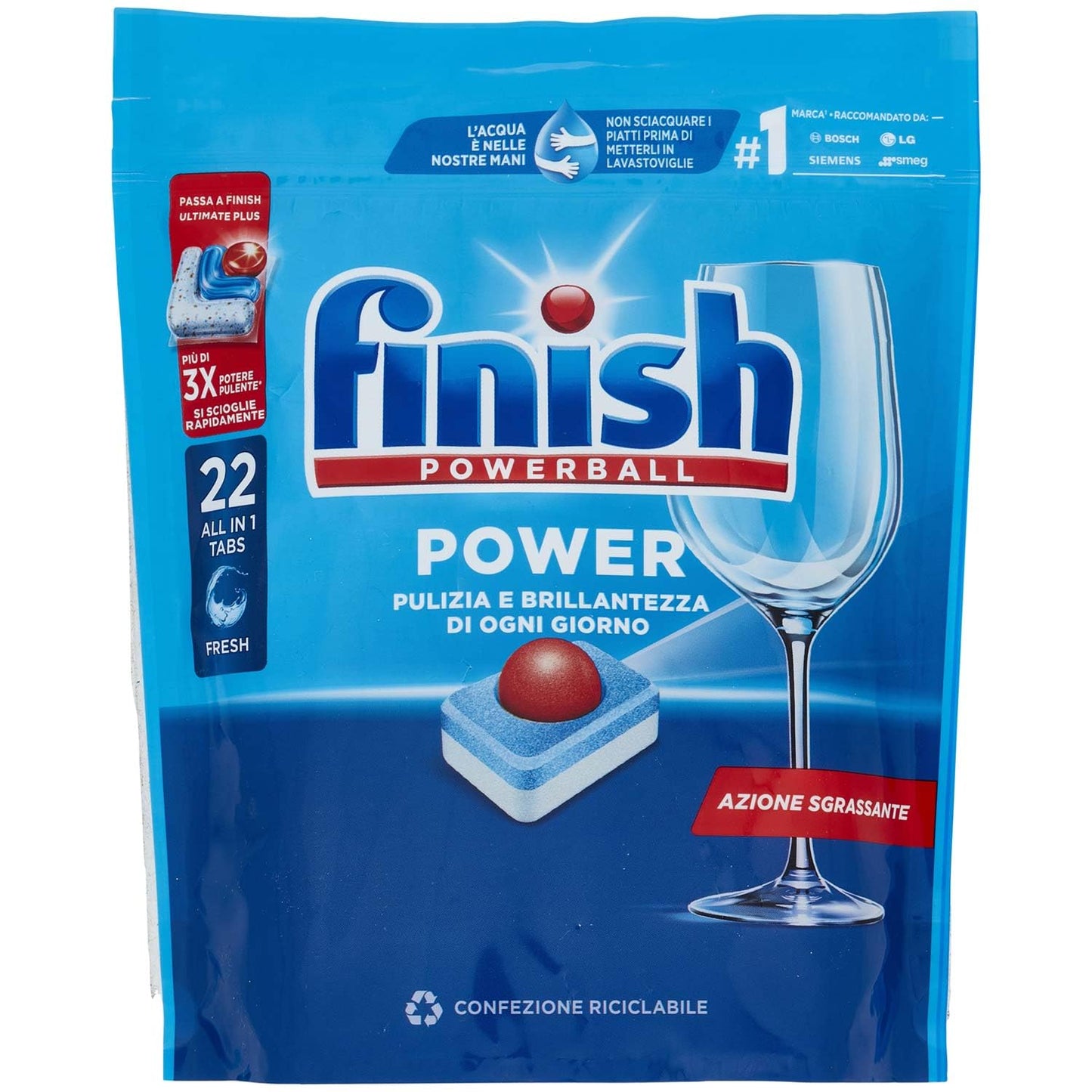 Finish Power All in One Regular pastiglie lavastoviglie 22 lavaggi 352 gr