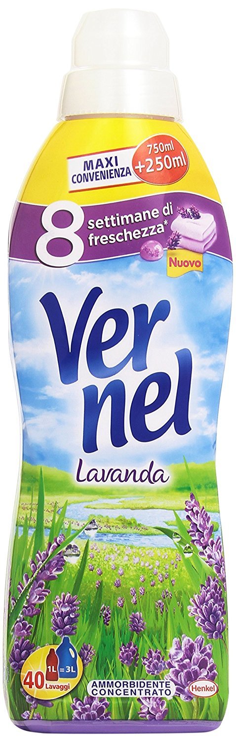 12 x VERNEL Ammorbidente Concentrato Lavan.40 Lavaggi 750+250 ML