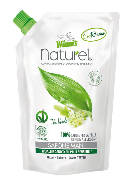 Winnis Naturel Ecoformato Sapone Liquido per le Mani e il Viso - 500 ml - confezione da 8, 4000 millilitro, 8
