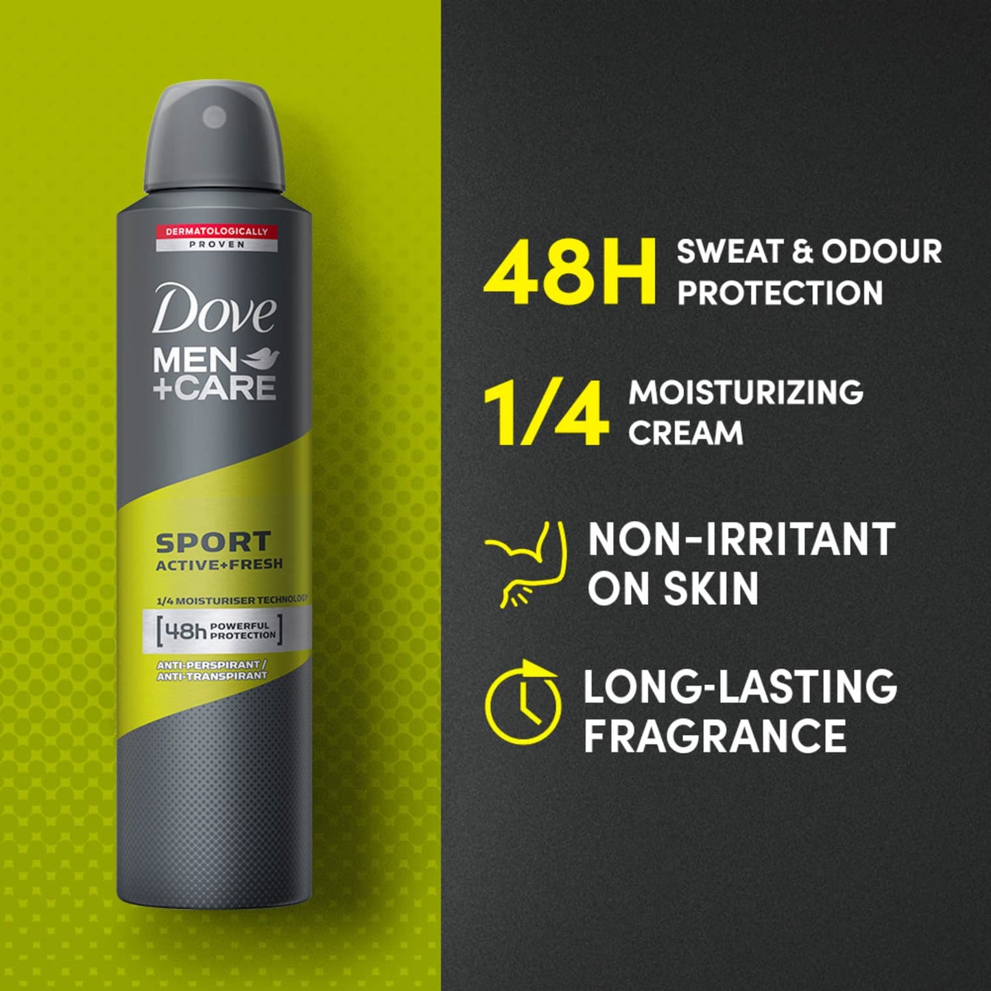 Dove Men+care Sport Active Spray, 250 Millilitro
