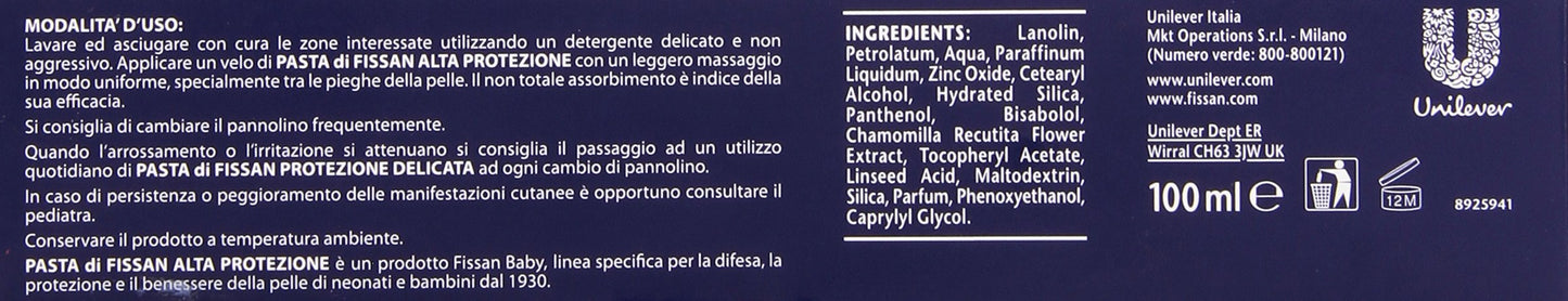 FISSAN Baby Pasta Alta Protezione, Confezione Risparmio, 12 Paste