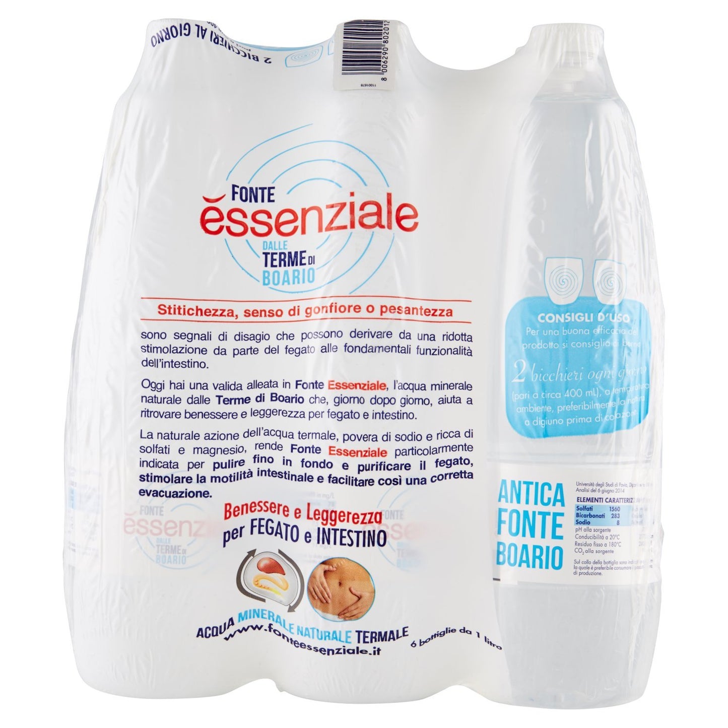 Essenziale Acqua Minerale Naturale - 6 Bottiglie da 1 Litro