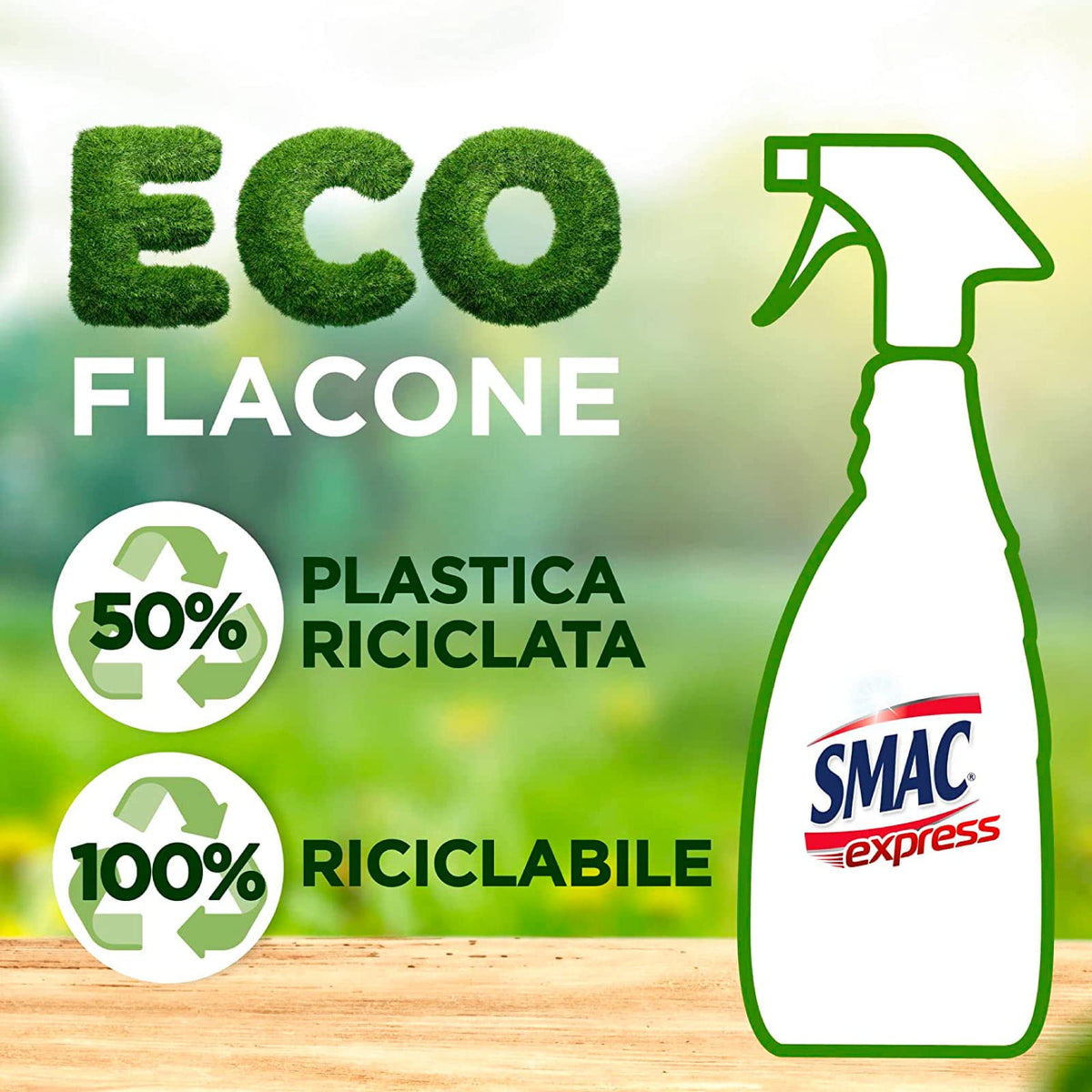 Smac Express - Sgrassatore Universale, Detergente Spray Multisuperficie con Azione Sgrassante e Tecnologia Zero Aloni, 650 ml x 4 Pezzi