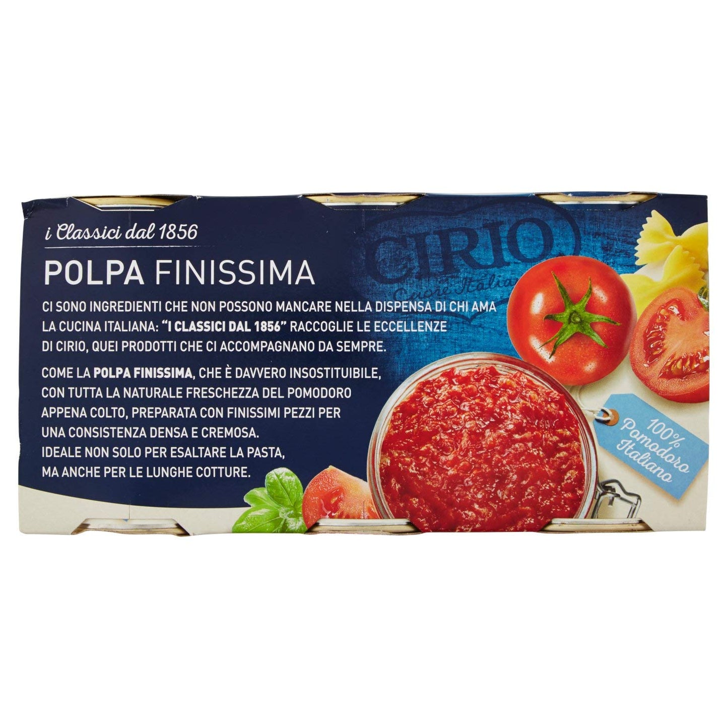 Cirio Polpa Finissima Cremosa, dal Sapore Fresco - Pacco da 3 Latte x 400 gr (1.2 kg)