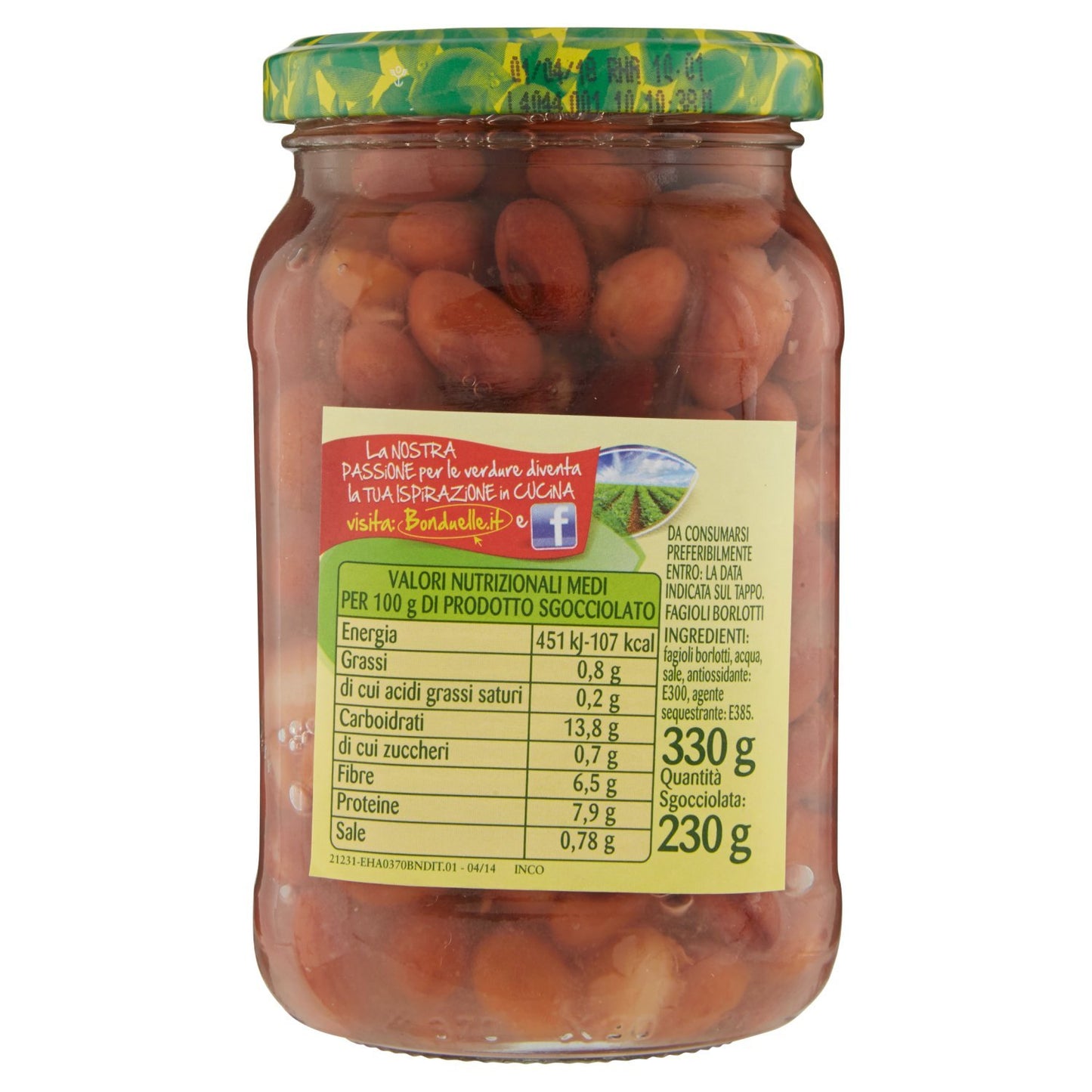 Bonduelle Borlotti in Vetro , 330 grami - [confezione da 12]