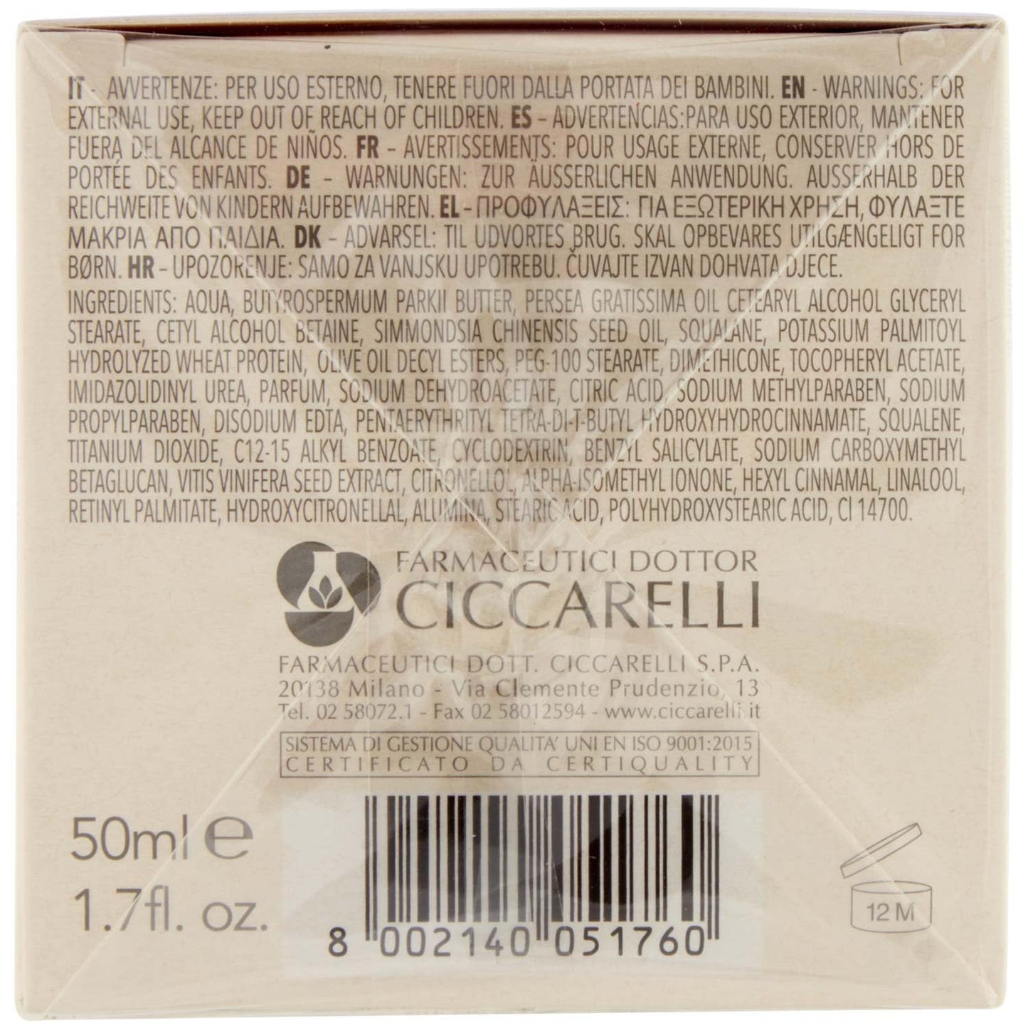 CERA DI CUPRA Crema Anti-Rughe Tonificante - 50 Ml - 50 ml