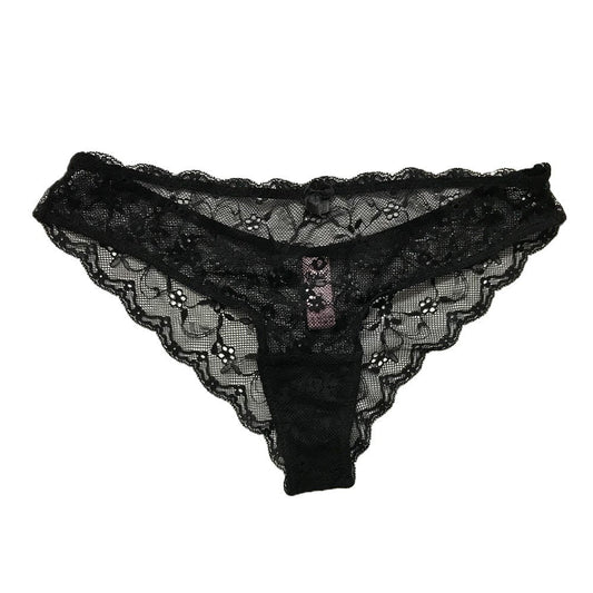 Love and Bra brasiliana donna in morbido pizzo Colore Bianco/Nero (4°, Nero)