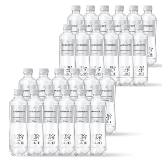 Acqua San Benedetto Minerale Naturale Antica Fonte della Salute | Premium Water | Confezione da 24 Bottiglie in PET da 400ml