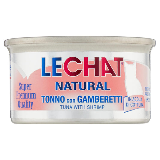 Monge LeChat Natural al gusto Tonno con Gamberi,confezione 24 lattine da 80gr