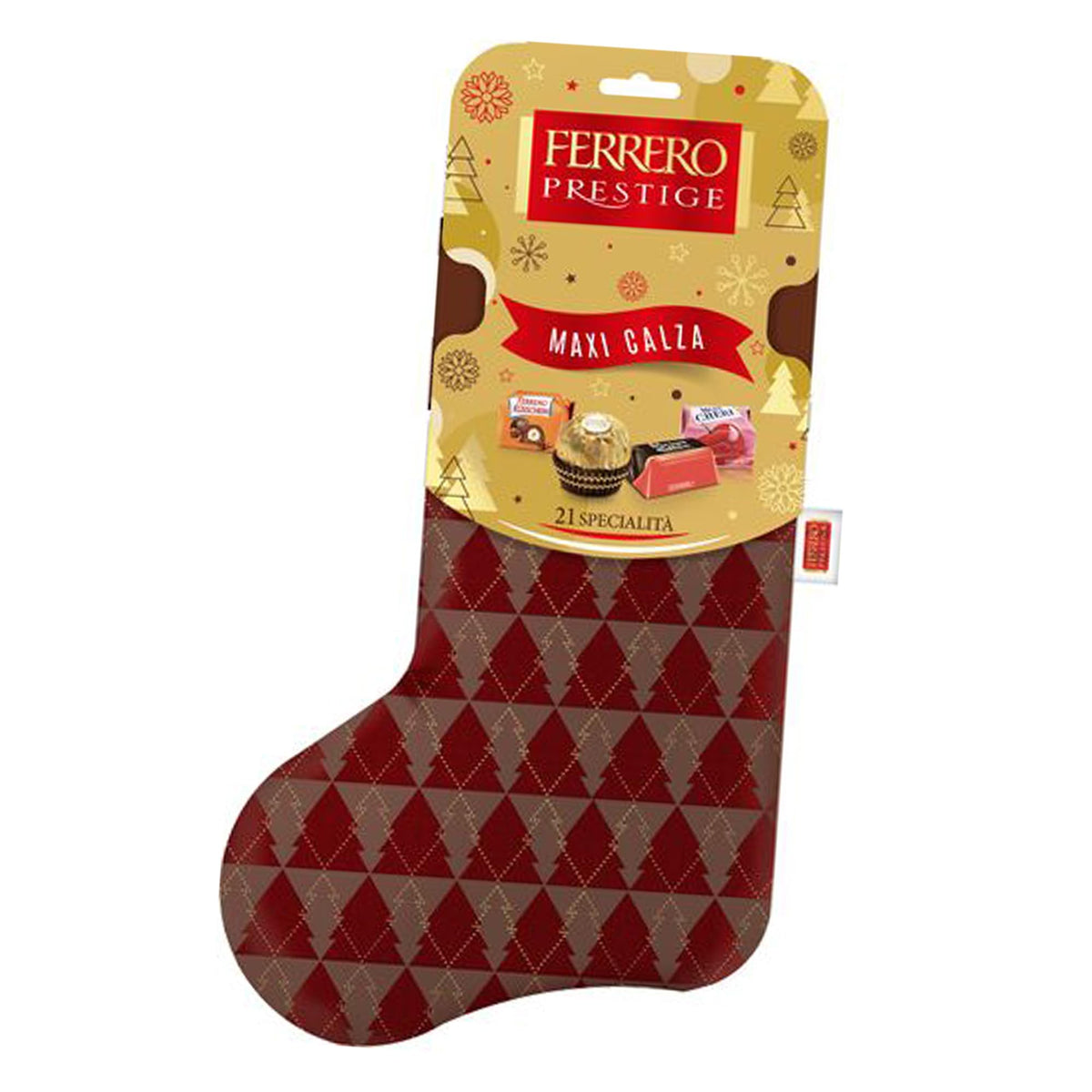 Ferrero Prestige, Calza befana con 21 specialità, Ferrero Rocher, Mon Chér, Pocket Coffee e Ferrero Küsschen, Idea Regalo Epifania, Confezione da 234 gr