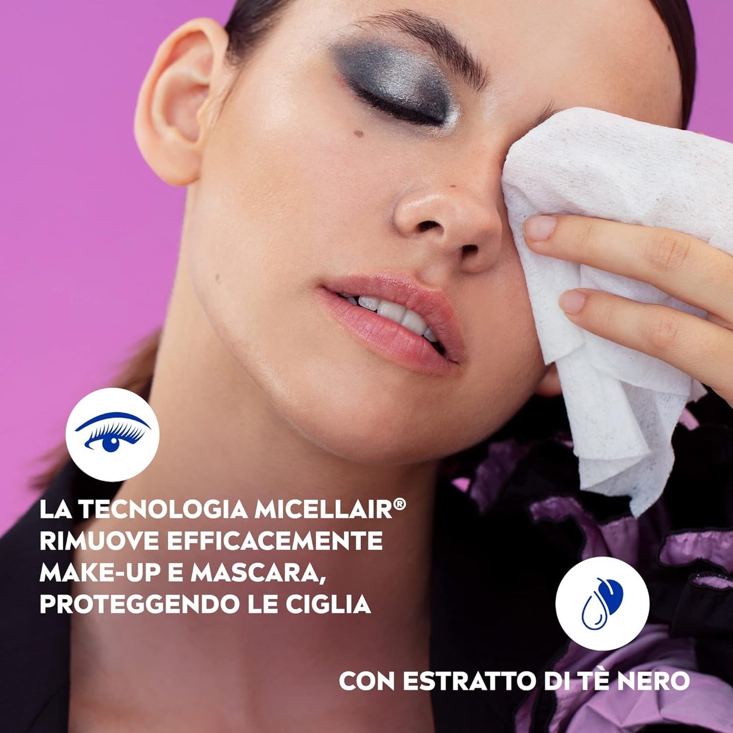 NIVEA MicellAir Professional Salviettine Struccanti in Confezione da 6 x 20 Pezzi, Salviette Struccanti per Trucco Waterproof, Salviettine Viso con Ingredienti Vegetali
