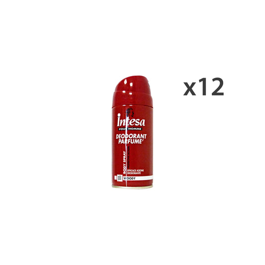 INTESA Set 12 Deodorante Spray Uomo Woody 150 Ml. Cura Del Corpo