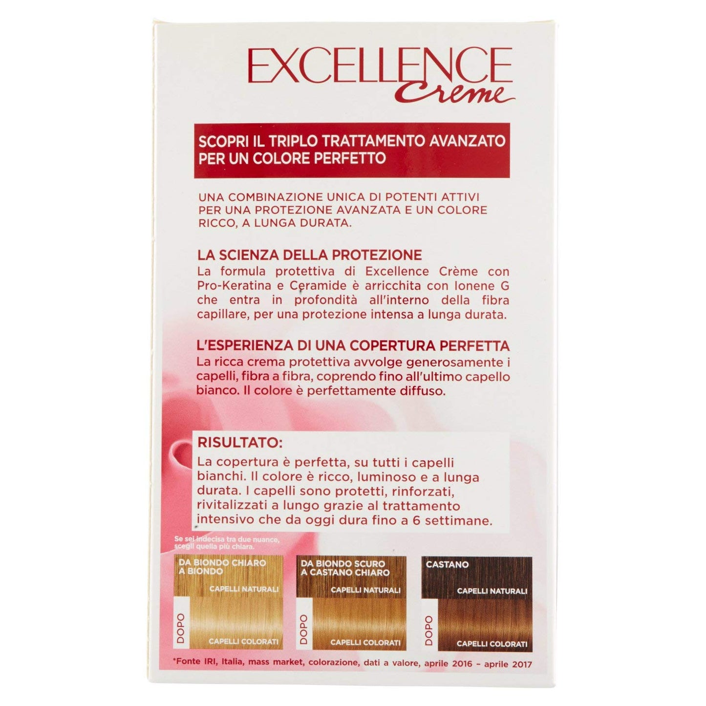 l'Oréal Paris Excellence Crema Colorante Triplo Trattamento Avanzato, 8 Biondo Chiaro - 1 Pacco
