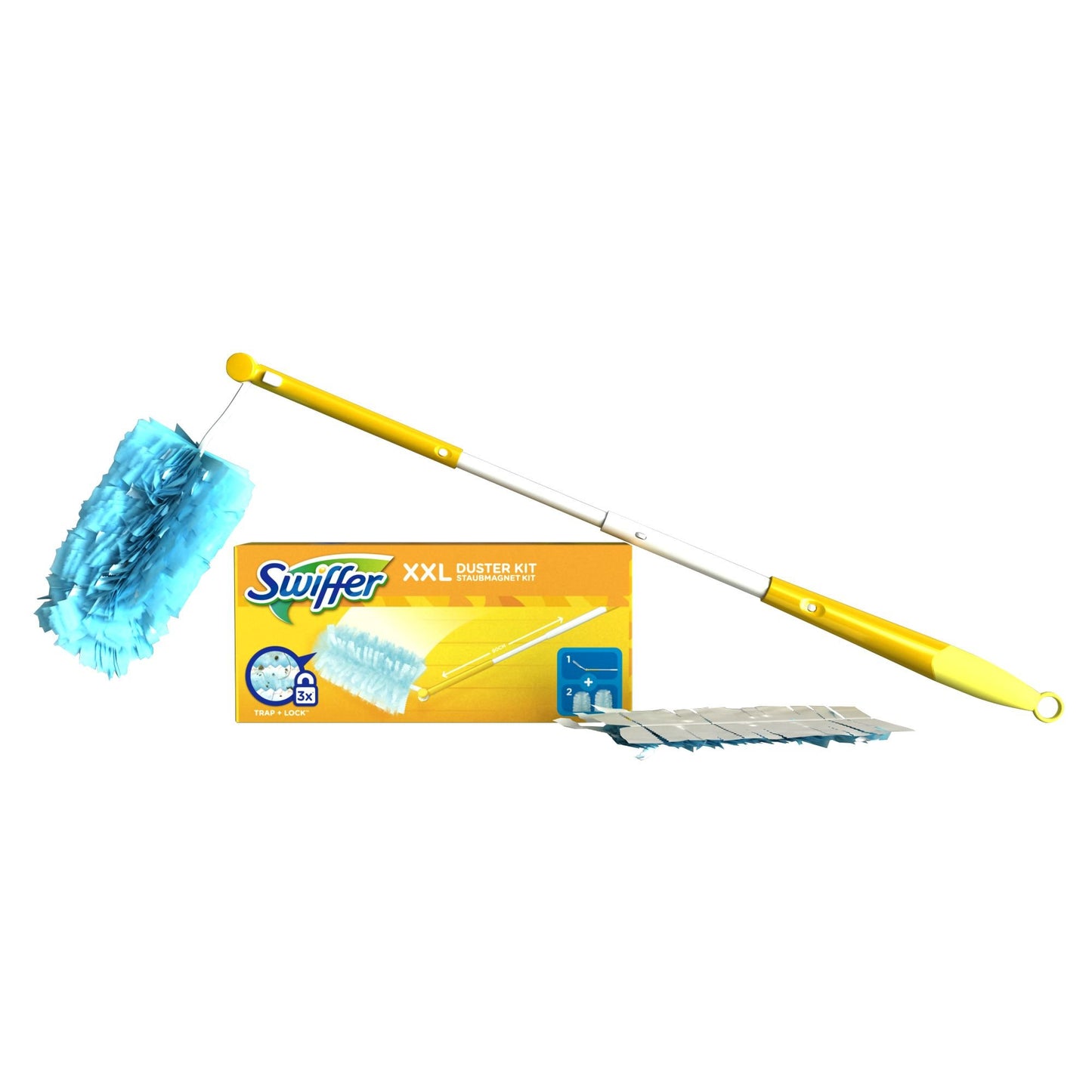 Swiffer Starter Kit Duster XXL Scopa con 1 Manico + 2 Piumini Ricarica di Ricambio