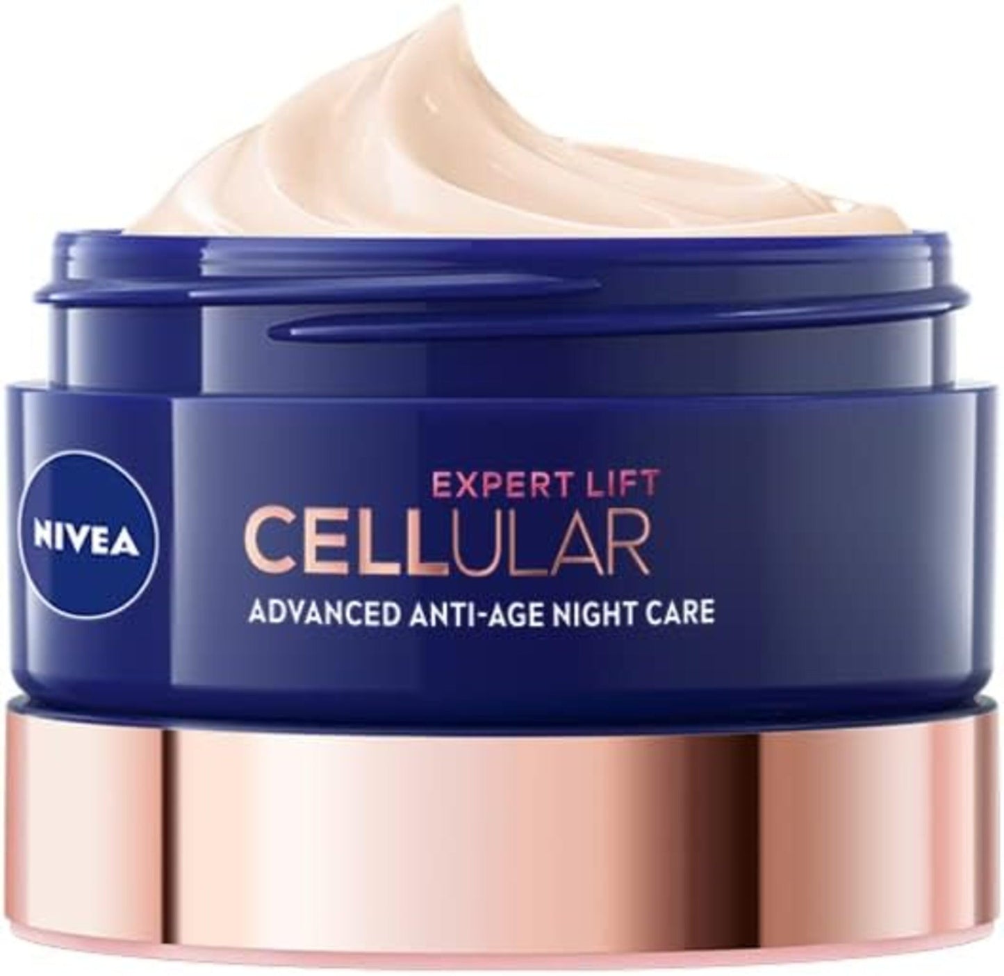 NIVEA CELLULAR EXPERT LIFT Crema Notte Anti-età Multidimensionale 50 ml, Crema viso notte con Bakuchiol Puro e 2 tipi di Acido Ialuronico, Crema antirughe da notte